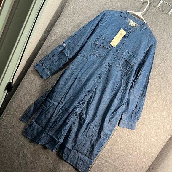 Laurie Felt Women Dress Size Medium Blue Denim Duster Dress - Picture 1 of 15
